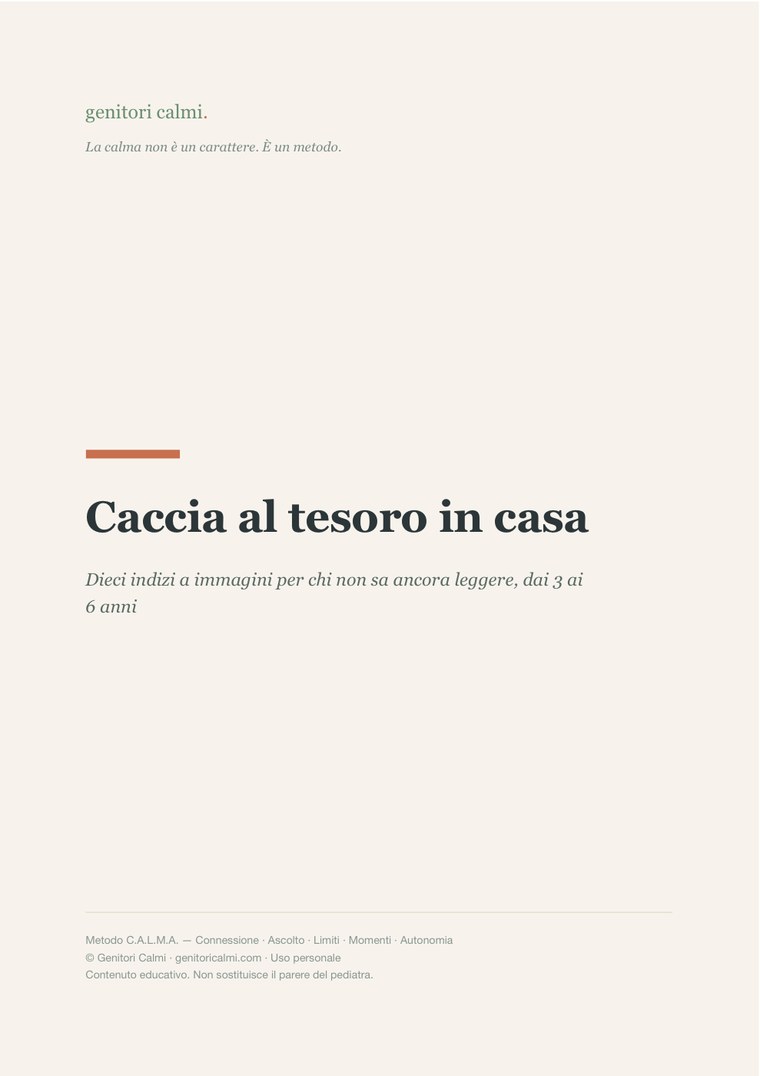 La copertina di «Caccia al tesoro in casa»: dieci indizi a immagini per chi non sa ancora leggere, dai 3 ai 6 anni