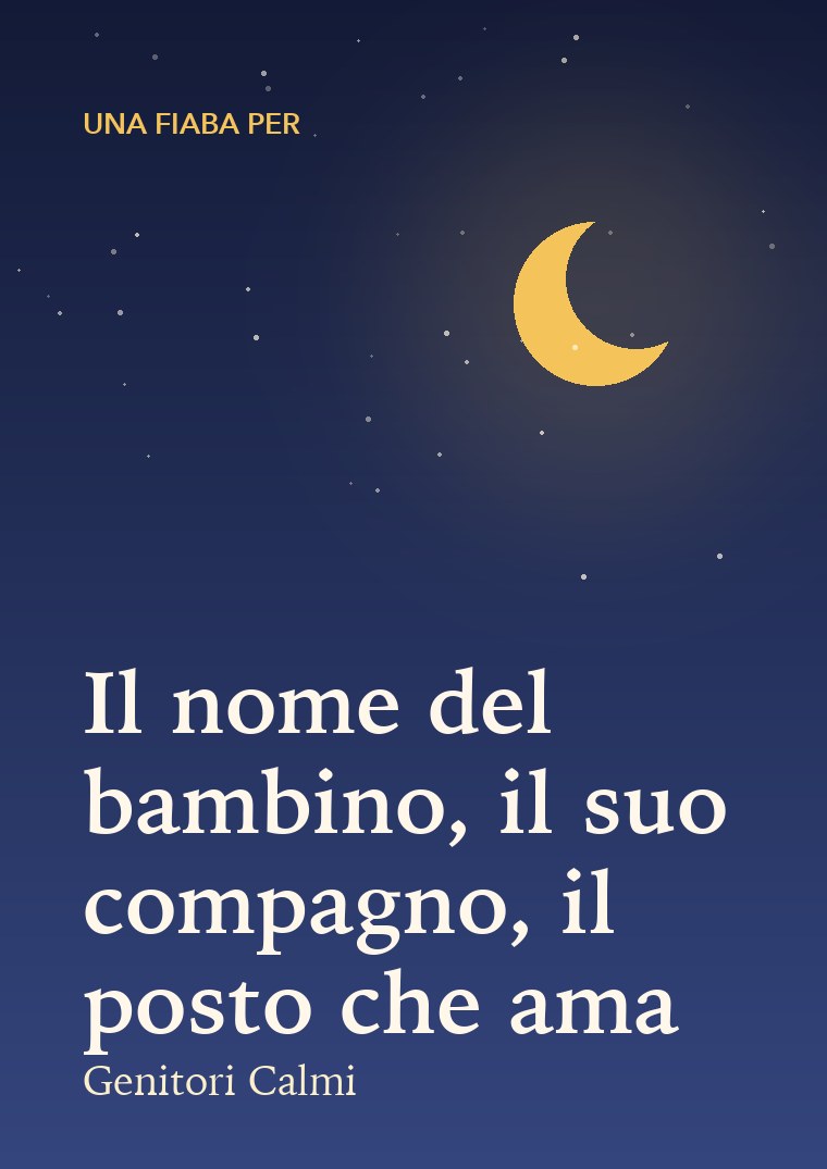 La copertina di una fiaba: una luna su un cielo notturno