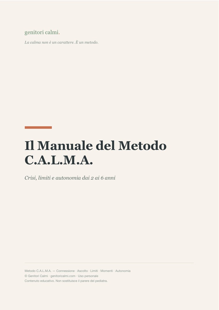 La copertina del Manuale del Metodo C.A.L.M.A.